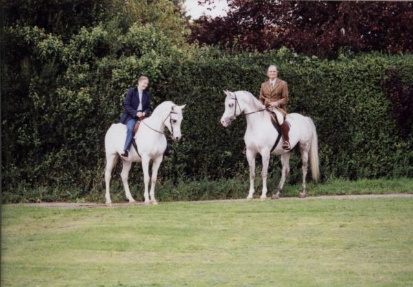 Joanna riding Aliha (Indian Silver x AK Atallah), Pat riding Kordelas (Monogramm x Kabala)